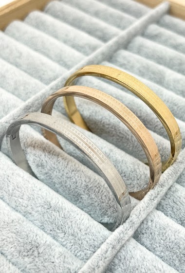 Großhändler Ceramik - Set of 3 Stainless Steel Bracelets in Silver, Gold and Pink