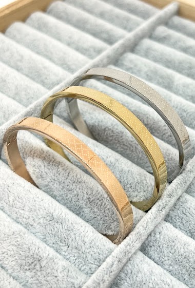 Wholesaler Ceramik - Set of 3 Stainless Steel Bracelets in Silver, Gold and Pink