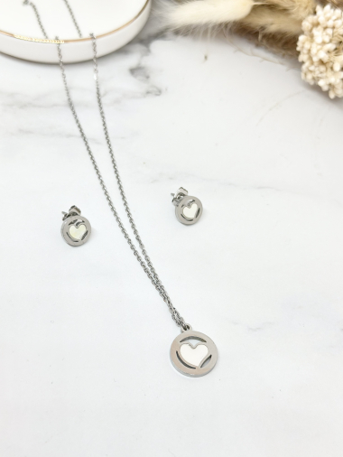 Wholesaler Ceramik - Stainless steel necklace and earrings set