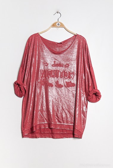 Wholesaler Chana Mod - Sparkly blouse with texturized writing