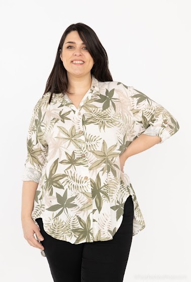 Wholesaler Chana Mod - Leaf print shirt
