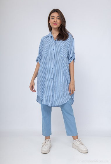 Wholesaler Chana Mod - Striped shirt with 2 front pockets