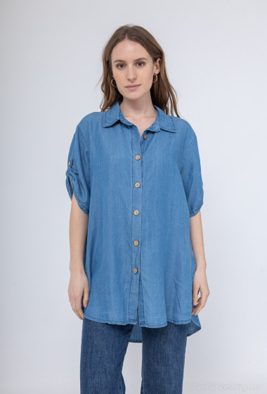 Wholesaler Chana Mod - Denim print shirt with buttons at the front