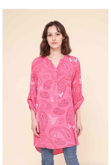 Großhändler Chana Mod - Langes Hemd mit aufgedrucktem Muster