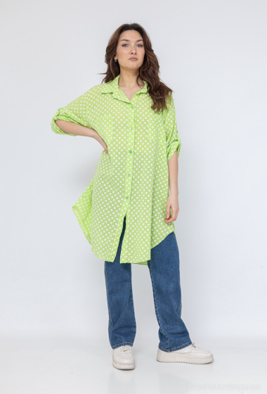 Wholesaler Chana Mod - Plain polka dot cotton shirt