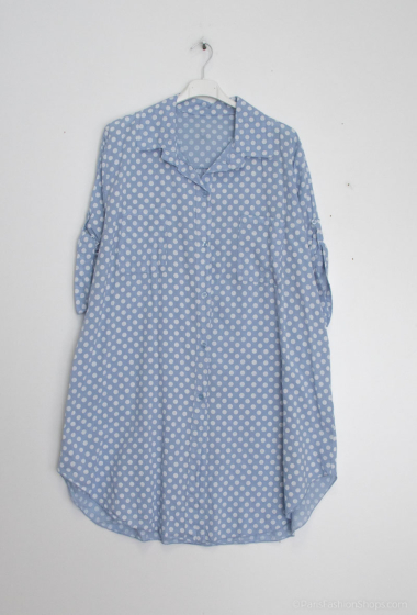 Wholesaler Chana Mod - Plain polka dot cotton shirt