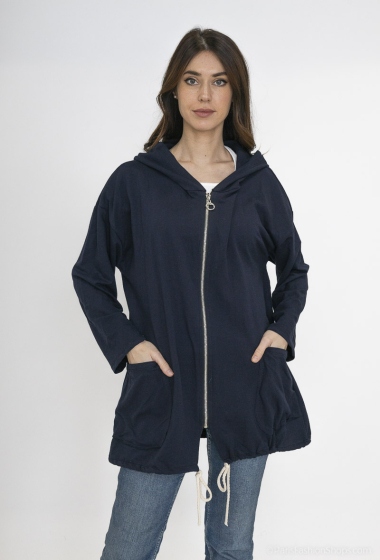 Wholesaler Chana Mod - Plain zipped vest with hood