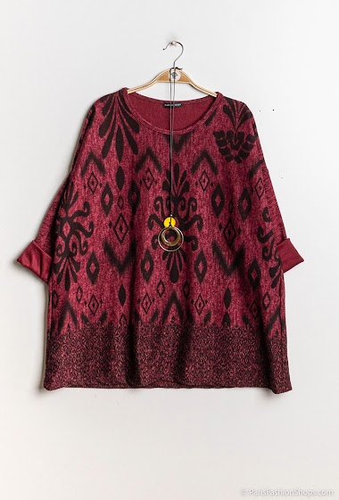 Wholesaler Chana Mod - Printed top with necklace