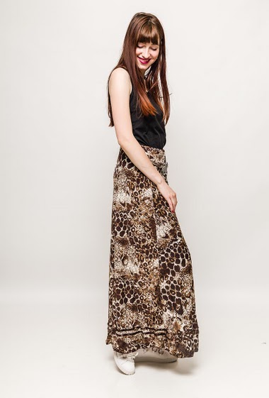 Wholesaler Chana Mod - Maxi skirt with leopard pattern
