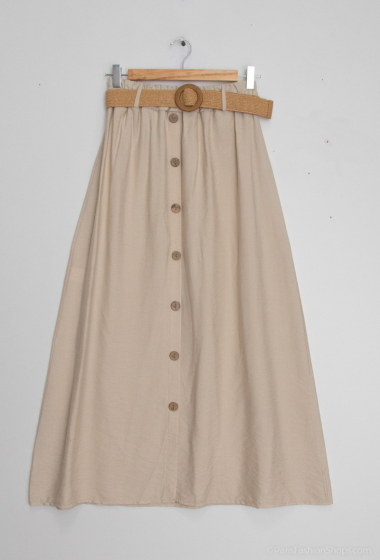Wholesaler Chana Mod - Plain skirt with a belt at the front