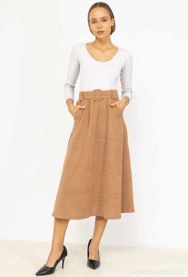 Wholesaler Chana Mod - plain corduroy skirt
