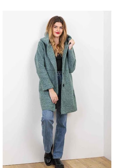 Wholesaler Chana Mod - Hooded bouclé knit coat