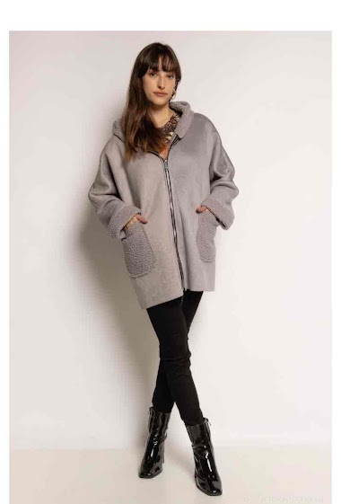 Großhändler Chana Mod - Fur-lined faux suede coat