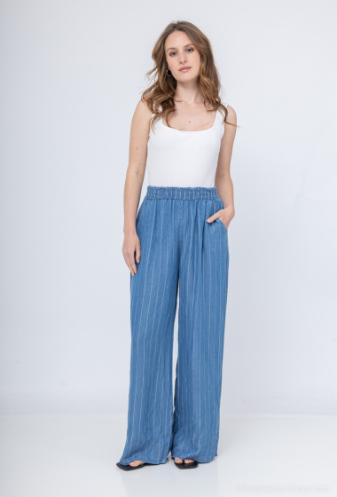 Wholesaler Chana Mod - Striped denim print pants