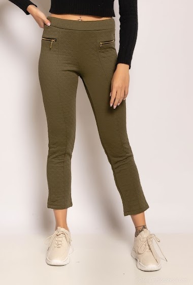 Wholesaler Chana Mod - Texturized pants with houndstooth pattern