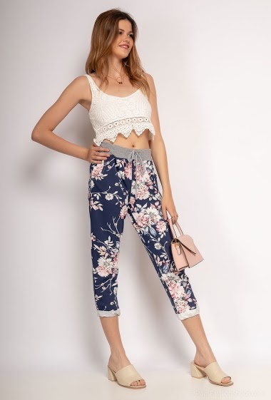Wholesaler Chana Mod - Flower print stretch pants