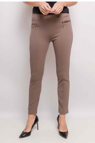 Grossiste Chana Mod - Pantalon texturé avec zip