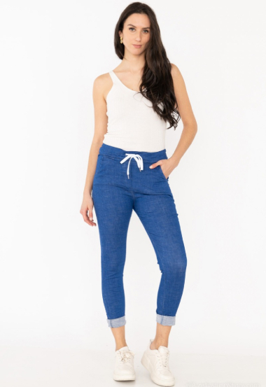 Wholesaler Chana Mod - Plain pants with belt