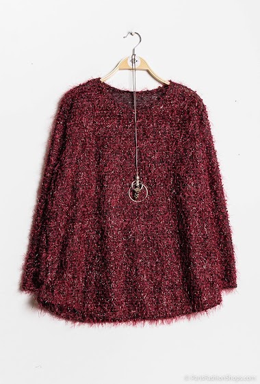 Wholesaler Chana Mod - Shiny sweater with necklace