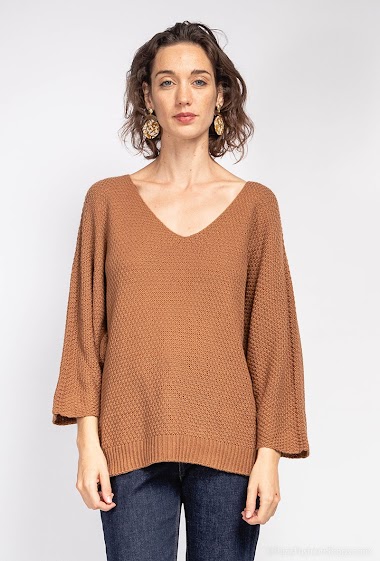 Wholesaler Chana Mod - V-necked knitted sweater