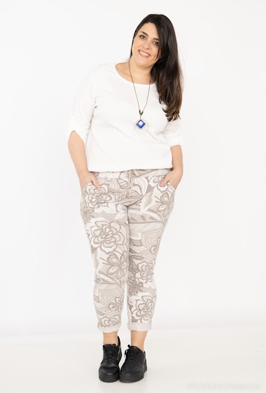 Printed stretch trousers