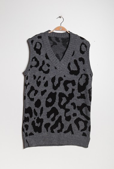 Wholesaler Chana Mod - Leopard sleeveless sweater
