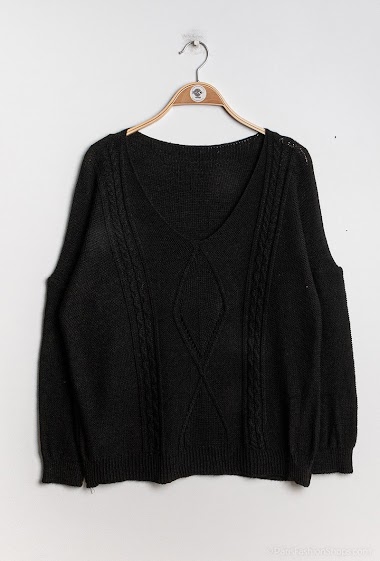 Wholesaler Chana Mod - Perforated cable knit sweater