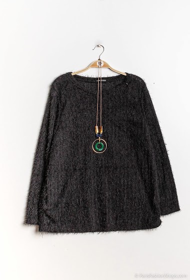 Wholesaler Chana Mod - Plain sweater with necklace