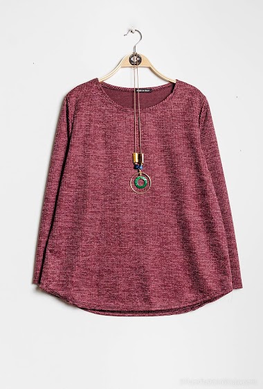 Wholesaler Chana Mod - Plain sweater with necklace