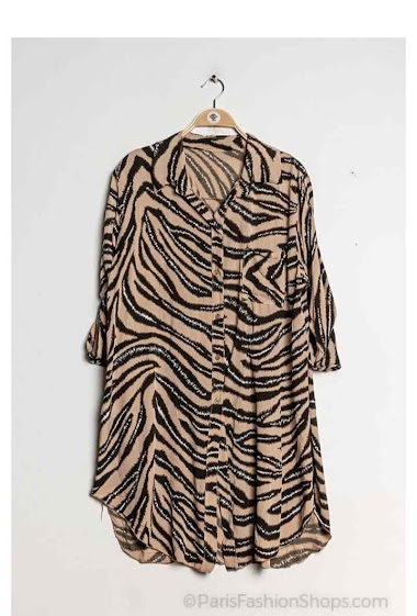 Wholesaler Chana Mod - Animal print shirt dress