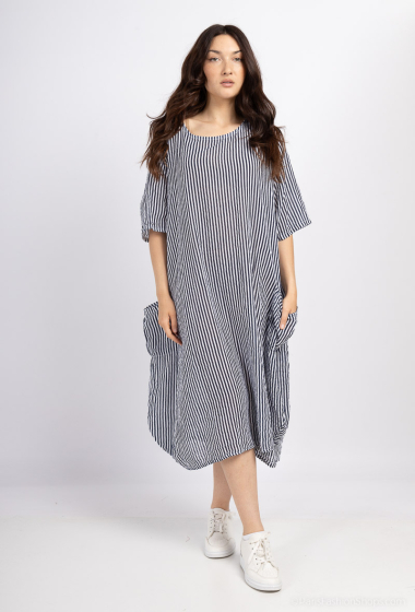 Wholesaler Chana Mod - Striped printed cotton dress