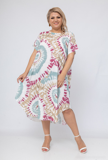 Großhändler Chana Mod - Kleid mit Spiraldruck