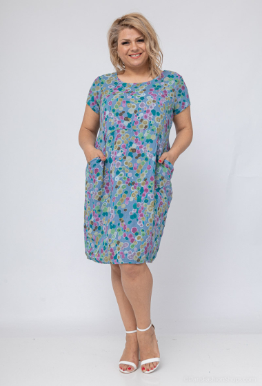 Wholesaler Chana Mod - Printed linen dress