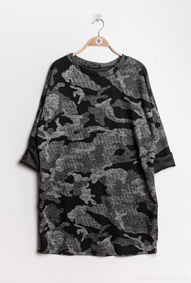 Wholesaler Chana Mod - Sweater dress with camo print