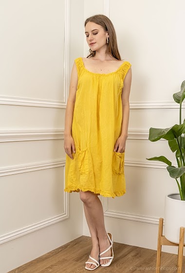 Wholesaler Chana Mod - Plain dress with pockets