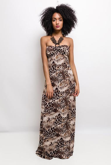 Wholesaler Chana Mod - Leopard maxi dress