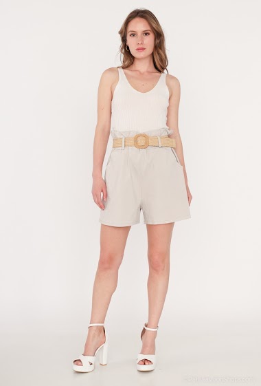 Wholesaler Chana Mod - Plain shorts with belt