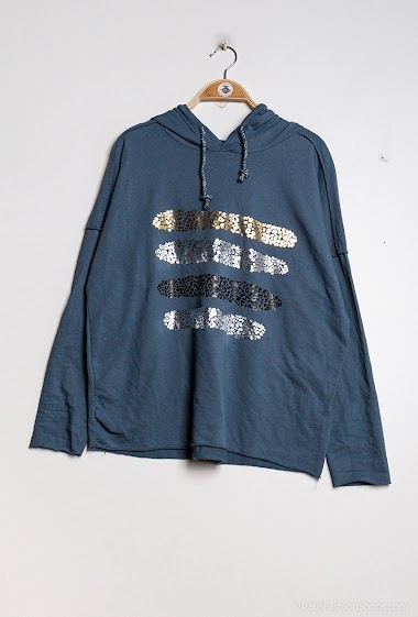 Großhändler Chana Mod - Sweatshirt mit metallischem Leopardenmuster
