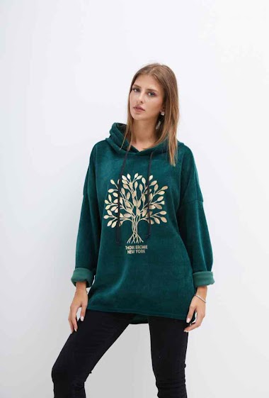 Großhändler Chana Mod - Sweatshirt mit metallischem Leopardenmuster