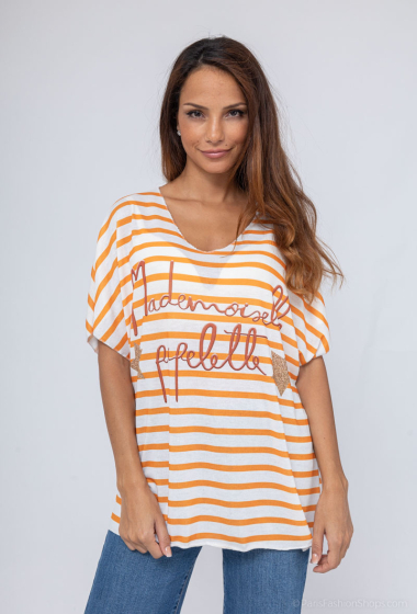 Wholesaler Chana Mod - Striped printed t-shirt