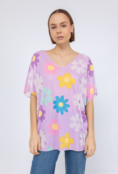 Wholesaler Chana Mod - Short sleeve flower print T-shirt