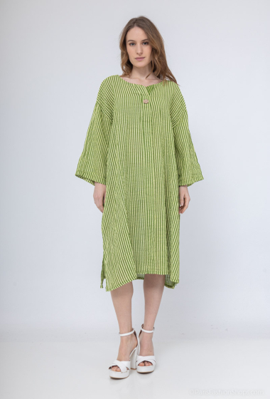 Wholesaler Chana Mod - Striped printed tunic with one button at the front