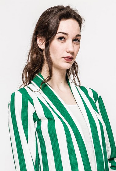 Wholesaler Chana Mod - Striped open jacket with pockets