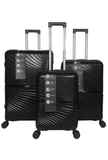 Grossiste HELIOS BAGAGES - AURORA : lot de 3 valises en polypropylène (PP009) (N)