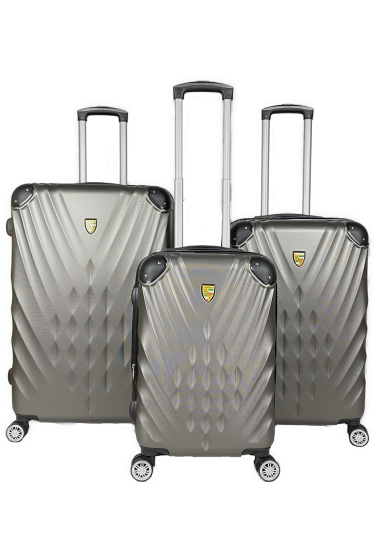 Wholesaler Chapon Maroquinerie - SHIELD: Set of 3 reinforced ABS suitcases. (JADE)