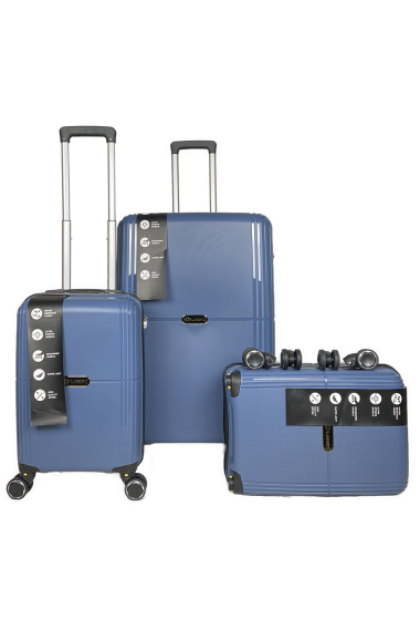 Wholesaler HELIOS BAGAGES - EARTH, set of 3 suitcases in RECYCLED polypropylene. PE24 (N)