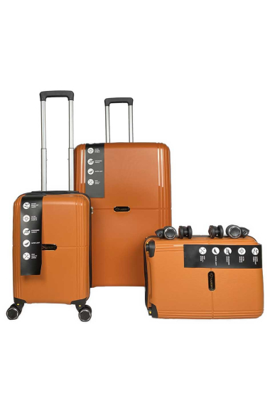 Wholesaler Chapon Maroquinerie - EARTH, set of 3 suitcases in RECYCLED polypropylene. PE24 (N)