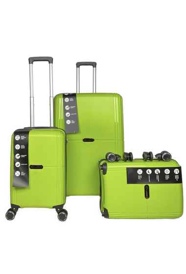 Wholesaler HELIOS BAGAGES - EARTH, set of 3 suitcases in RECYCLED polypropylene. PE24 (N)