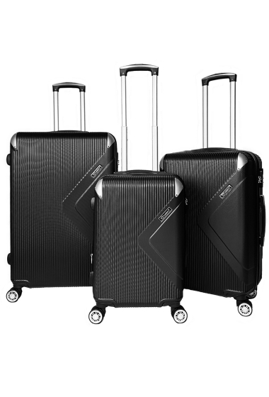 Wholesaler Chapon Maroquinerie - SHIELD: Set of 3 reinforced ABS suitcases. (JADE)