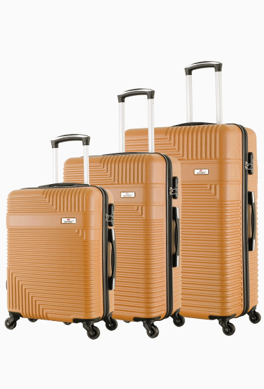 Großhändler Chapon Maroquinerie - SHIELD: Set mit 3 Koffern aus verstärktem ABS. (JADE)